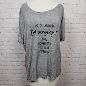 3/$18or5/$25 Moment of Truth Winging It Shirt Gray